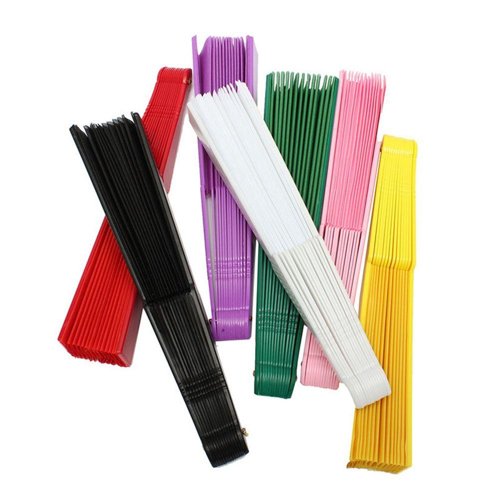 Quạt Xếp Hình Vuông 7 Inch Màu Sắc Đơn Giản Dùng Làm Đạo Cụ Múa