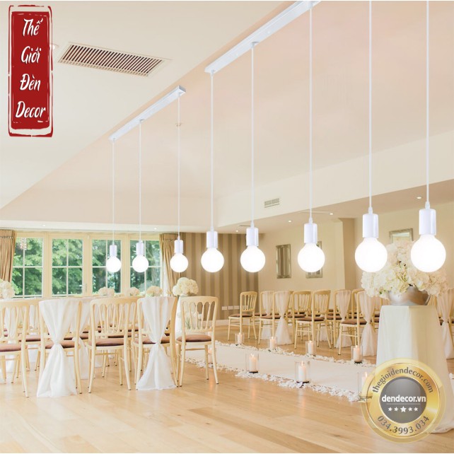 Bộ đèn thả T068 , thả trần dây đui liền dài 1m kèm đế ốp trần 50cm