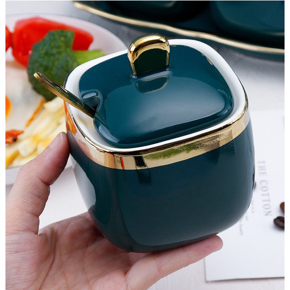 Bộ hũ đựng gia vị 4 chi tiết nhiều màu kèm hình thật