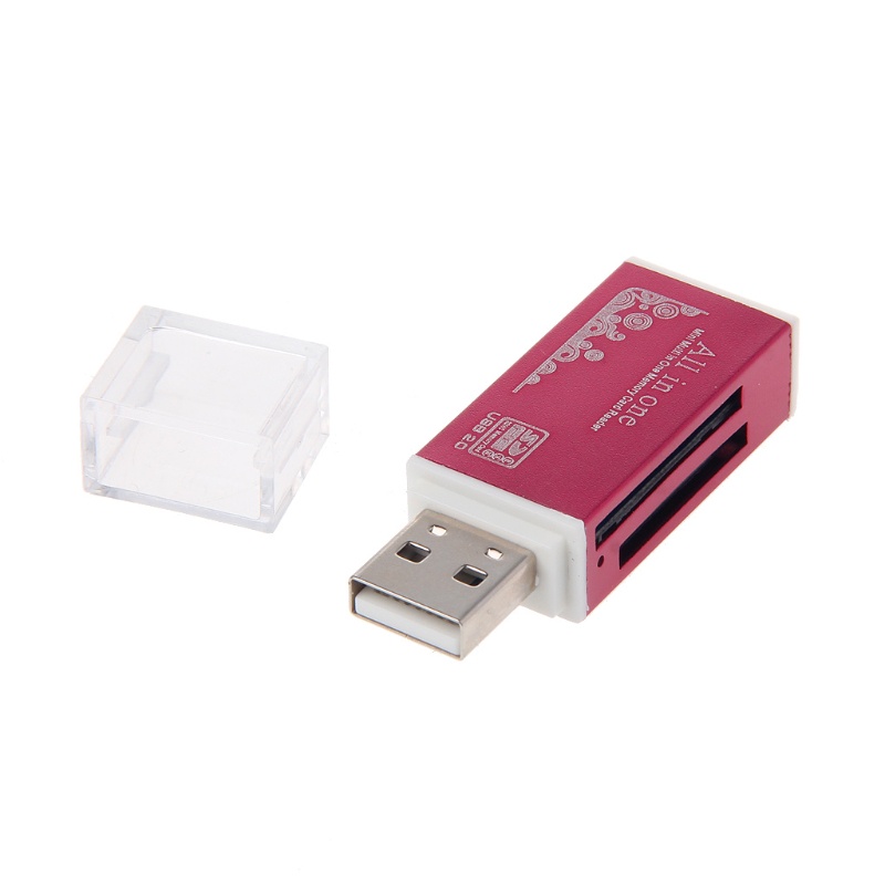 Đầu đọc thẻ nhớ SD/SDHC MMC TF MS M2 bằng nhôm nhiều cổng USB 2.0