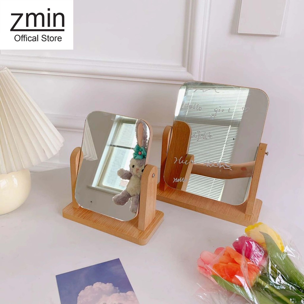 Gương trang điểm decor để bàn Zmin, thiếu kế thời trang chất liệu cao cấp - P040