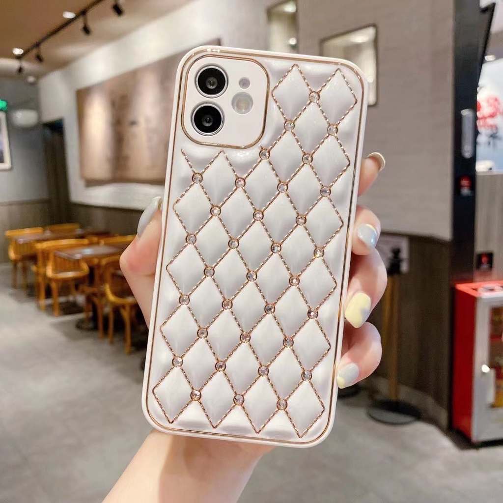 Ốp điện thoại silicon mềm mạ kim cương lấp lánh sang trọng thích hợp cho Iphone 11 12 Pro Max 13 Pro Max