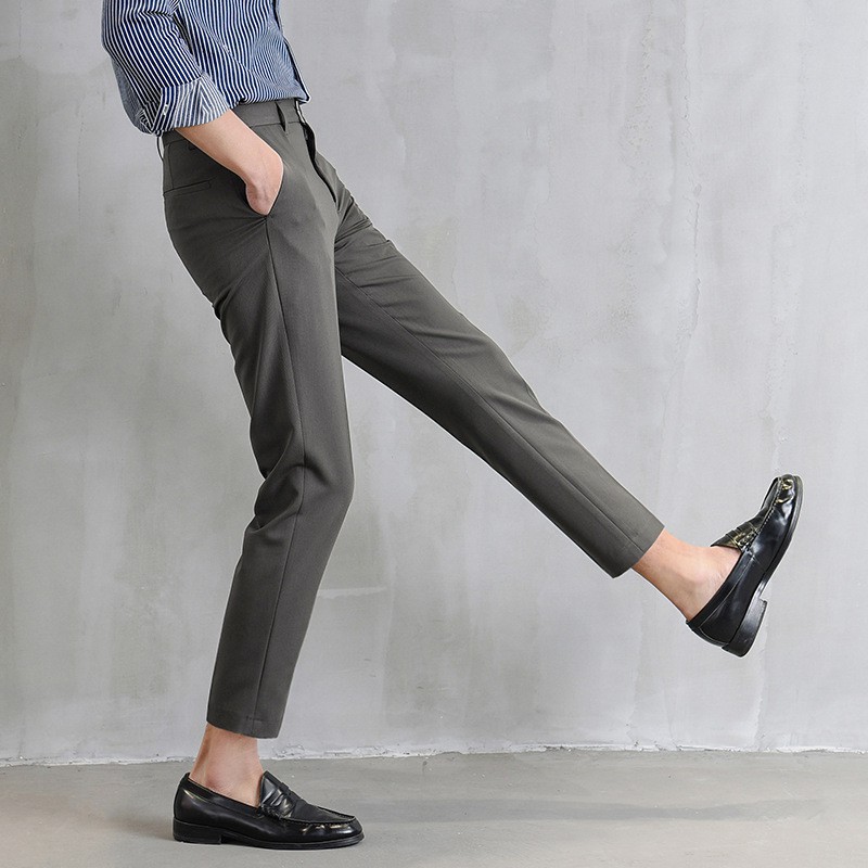 Quần Suit Hàn Quốc Quần Slack Căng Thường Seluar Quần Capri Thẳng Chinos Co giãn cho nam giới 28-34 baggy nam