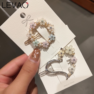 Kẹp Tóc Hình Tròn / Mặt Trăng / Trái Tim Đính Pha Lê Phong Cách Hàn Quốc