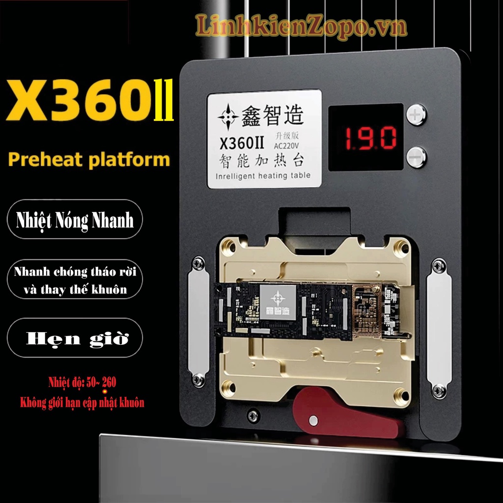 XinZhiZao X360ll Bộ Đế Trợ Nhiệt Tách Ghép Main 17 in 1 hổ trợ từ X đến 13ProMax