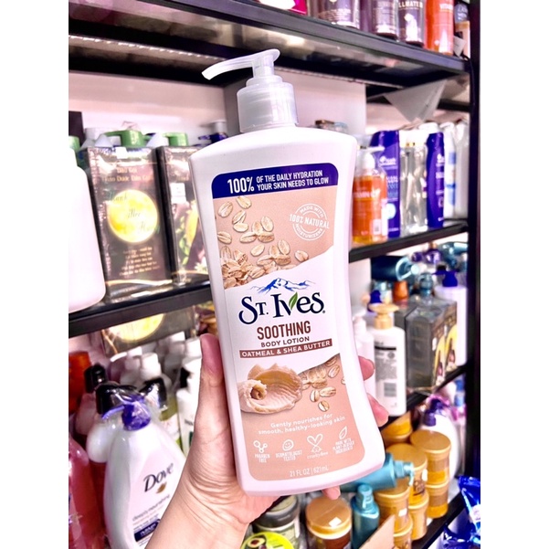 Sữa Dưỡng Thể St.Ives Stives Soothing Oatmeal &amp; Shea butter Body Lotion dành cho da rất rất khô vào mùa đông621ml