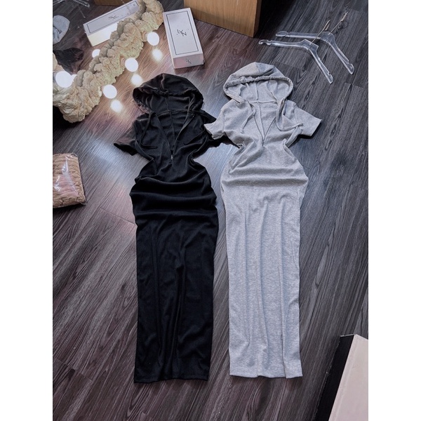 #Lyn - Đầm body có nón dáng dài xẻ sau Fom đẹp đỉnh “hình thật”