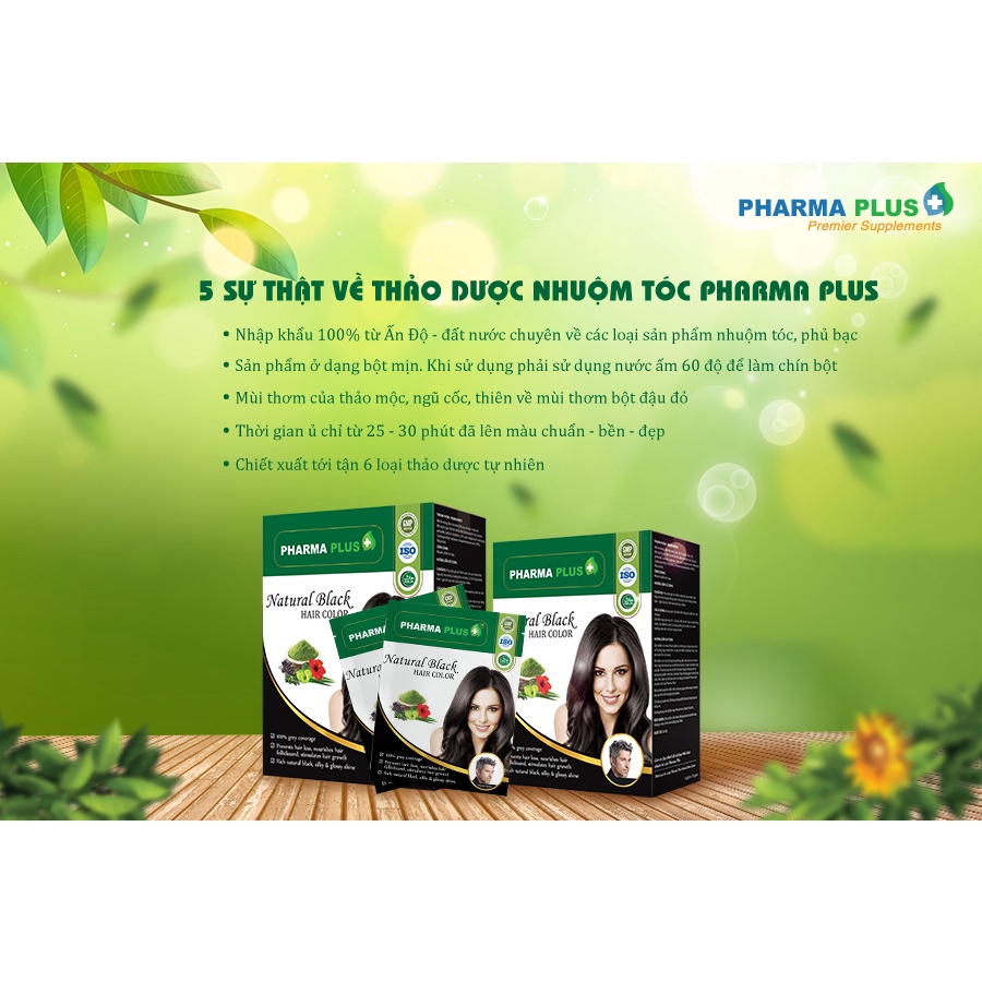 Thảo Dược Nhuộm Tóc Đen  Pharma Plus Hàng  Chính Hãng