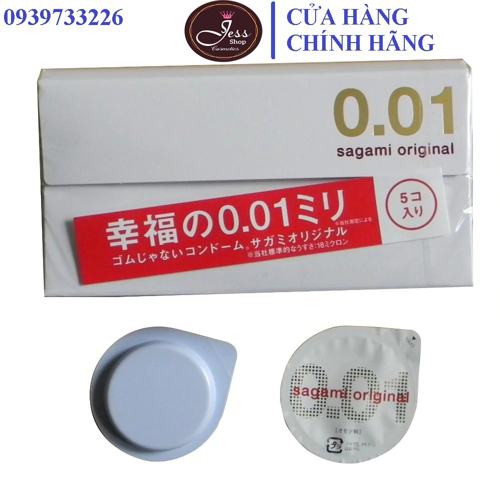 Bao cao su MỎNG NHẤT THẾ GIỚI Sagami Original 0.01 Cao cấp hộp 5 cái