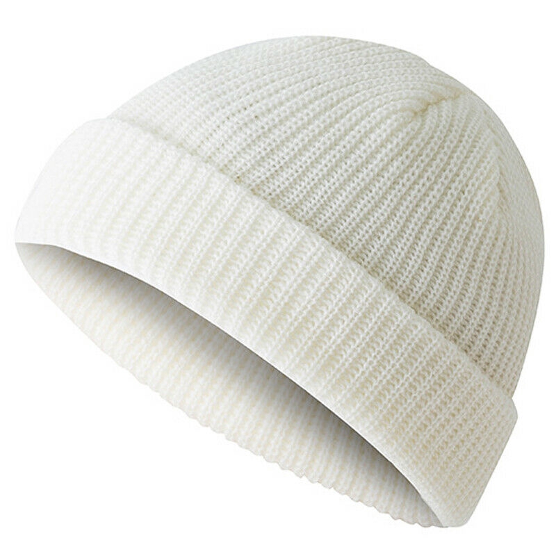 Beanies for Mens Women Girls Boy Knitted Retro Woolly Plain Skateboard Domed