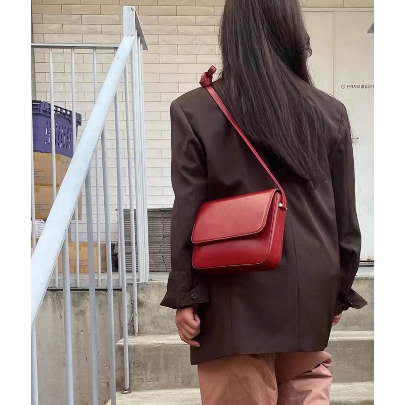 Túi Đeo Chéo Màu Trơn Khóa Nam Châm Phong Cách Hàn Quốc Cho Nữ