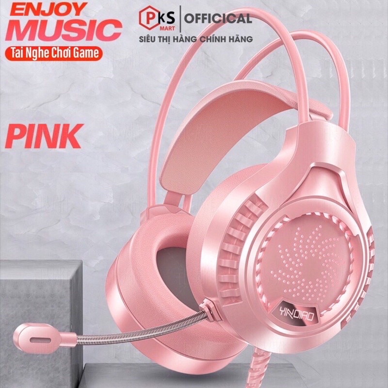 Tai Nghe Chụp Tai Dễ Thương 4 Màu YINOIAO Q7 Gaming Cao Cấp,Có Đèn LED Có Mic,Chống Ồn Êm Tai