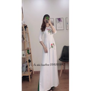 Áo dài lụa thêu (ảnh thật)