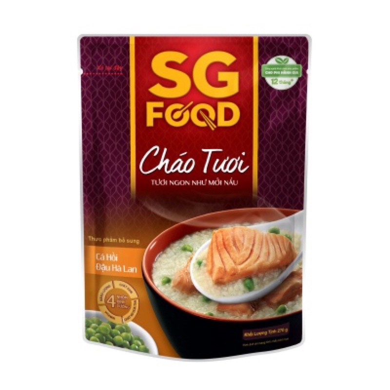 Cháo Tươi SG Food Cá Lóc/Cá Hồi/Lươn/Thịt Băm/Sườn Non