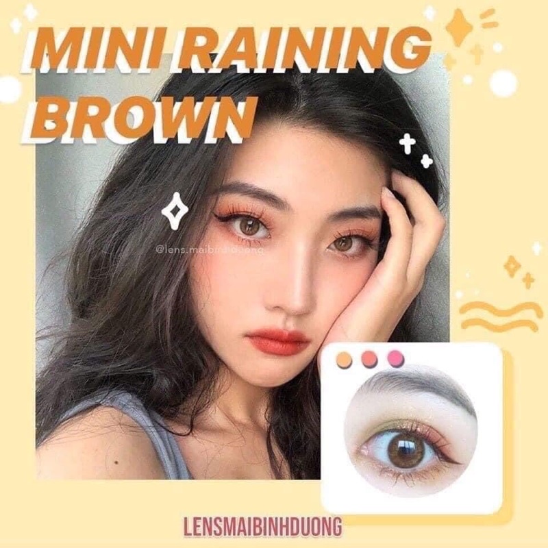 Lens Mini Raining Gray / Brown - tặng kèm khay gương khi mua