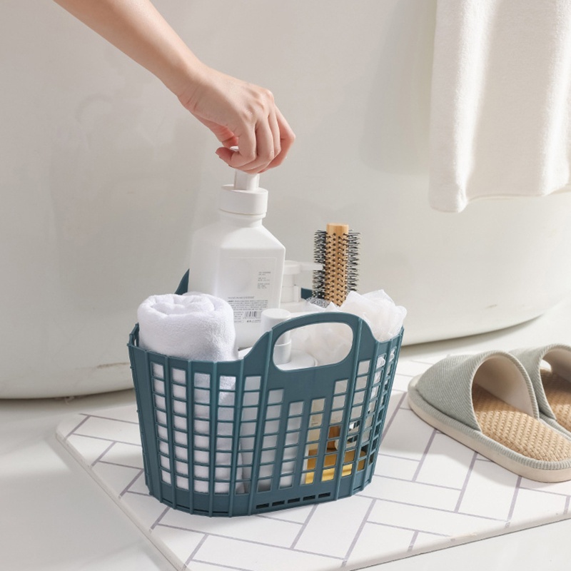 Giỏ Đựng Đồ Dùng Có Tay Cầm Thiết Kế Đục Lỗ Tiện Dụng Cho Nhà Tắm