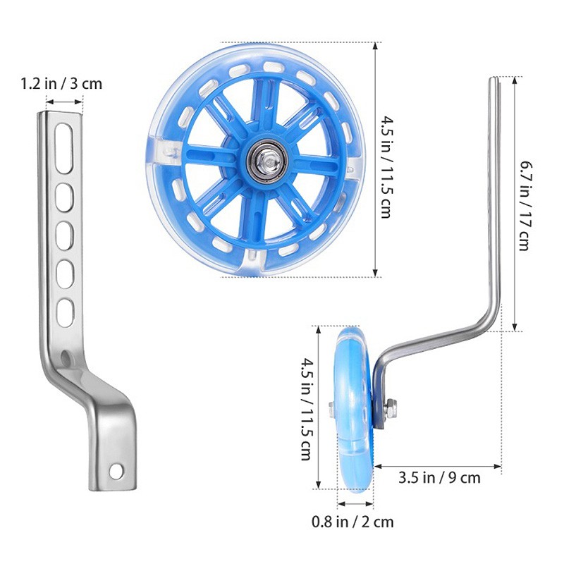 Bộ 2 Bánh Xe Đạp 4.5 Inch Điều Chỉnh Được Tiện Dụng Cho Bé