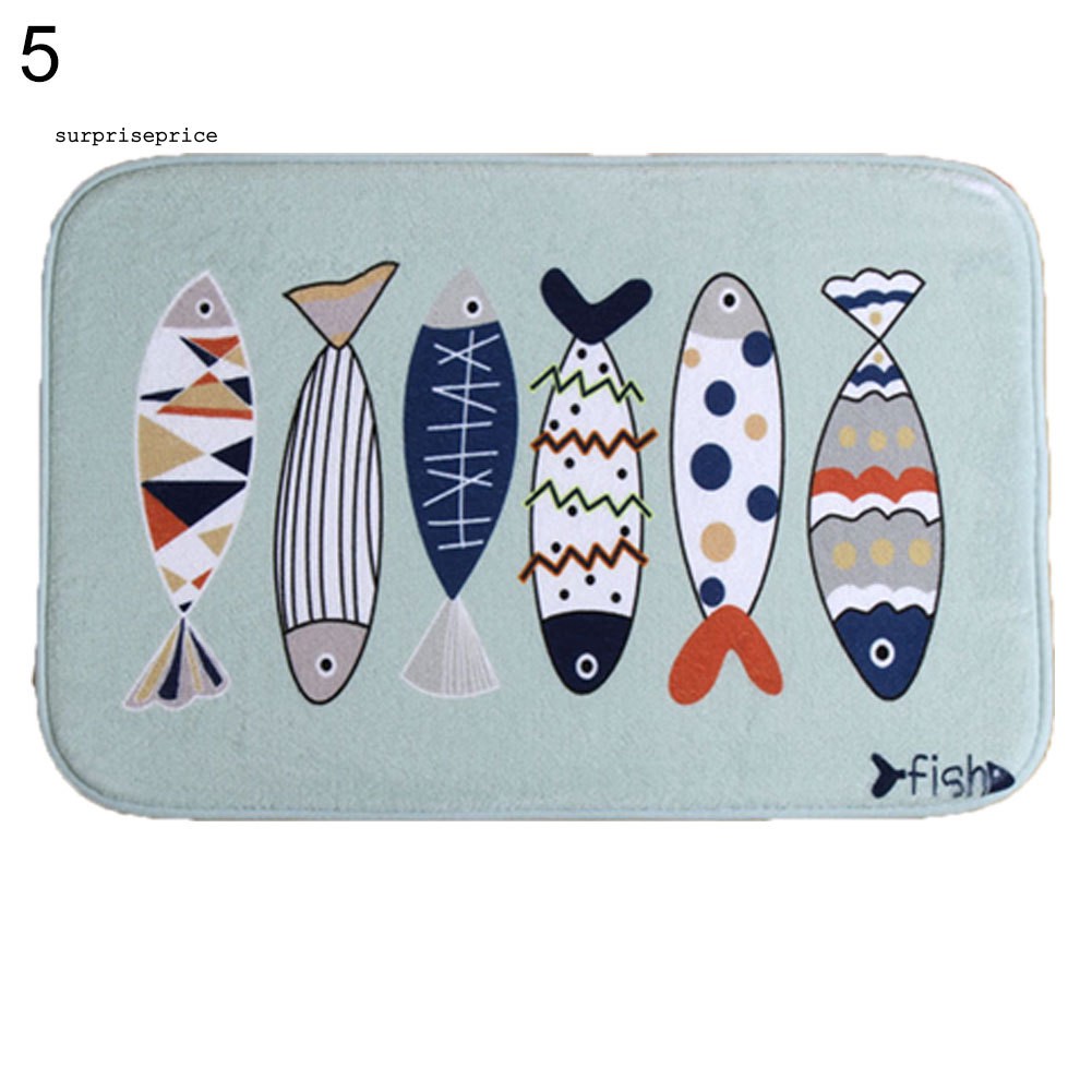 Thảm lót sàn chùi chân chống trượt in họa tiết động vật hoạt hình đáng yêu