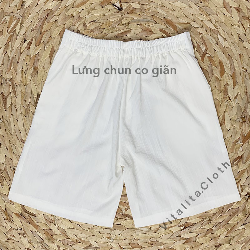 Quần đùi nữ chất đũi lưng chun phong cách mới - mặc vừa mát vừa cực kỳ thoải mái
