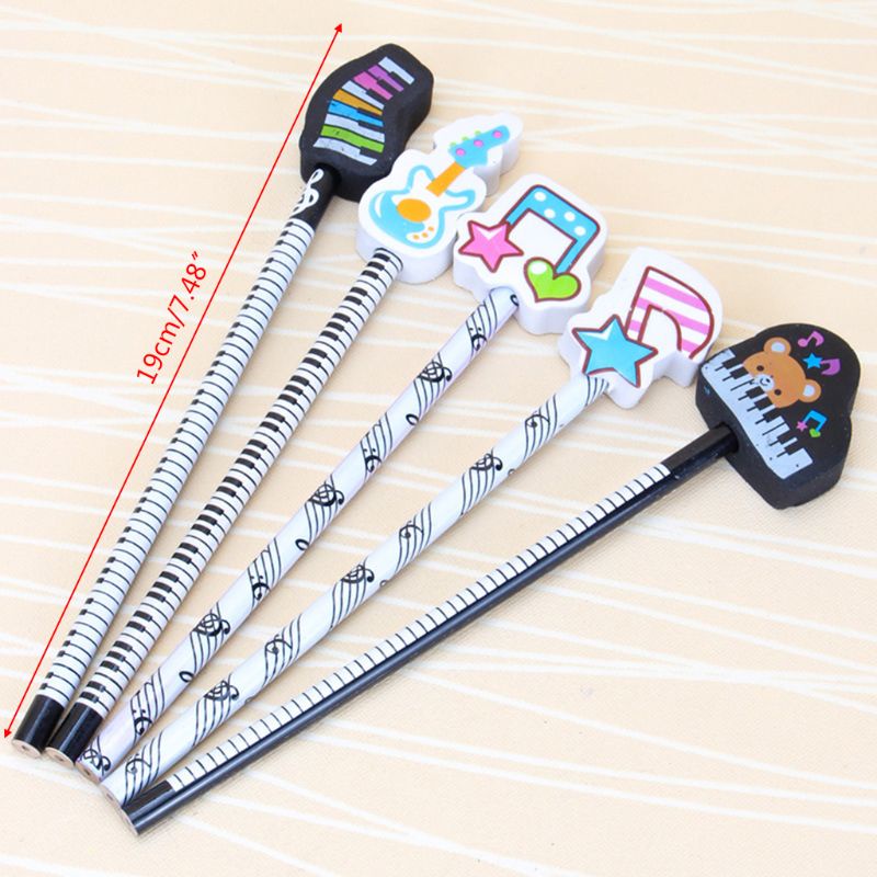 Set 6 Bút Chì 2B Hình Nốt Nhạc Xinh Xắn
