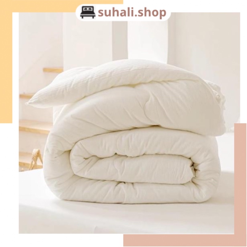 Ruột chăn đông Suhali.shop, ruột chăn bông trắng dày kích thước 2m x 2m2 siêu nhẹ, ấm áp