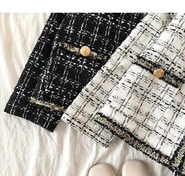 Áo dạ tweed khoác nhẹ nhàng sang chảnh