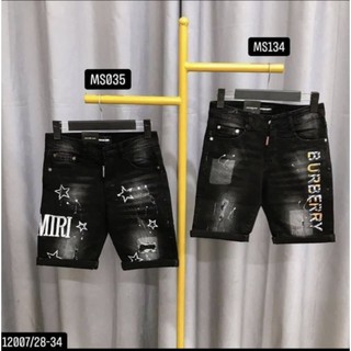 [ GIẢM GIÁ ] Quần short, quần ngố rách kiểu nam họa tiết chữ logo cực chất, 100% jean dày