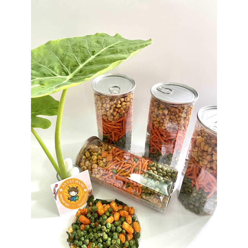 Bim bim que mix bắp, đậu hà lan, lon pet 400g siêu ngon