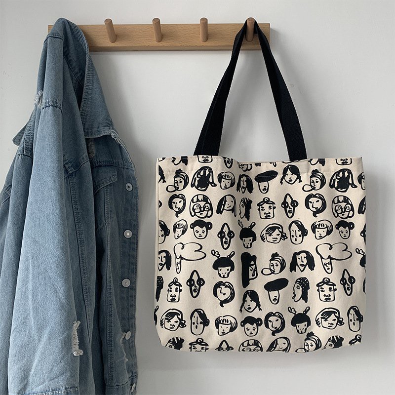 [20 Mẫu hót] Túi vải Túi tote cho nữ in họa tiết độc đáo giá rẻ siêu bền đi học đi chơi