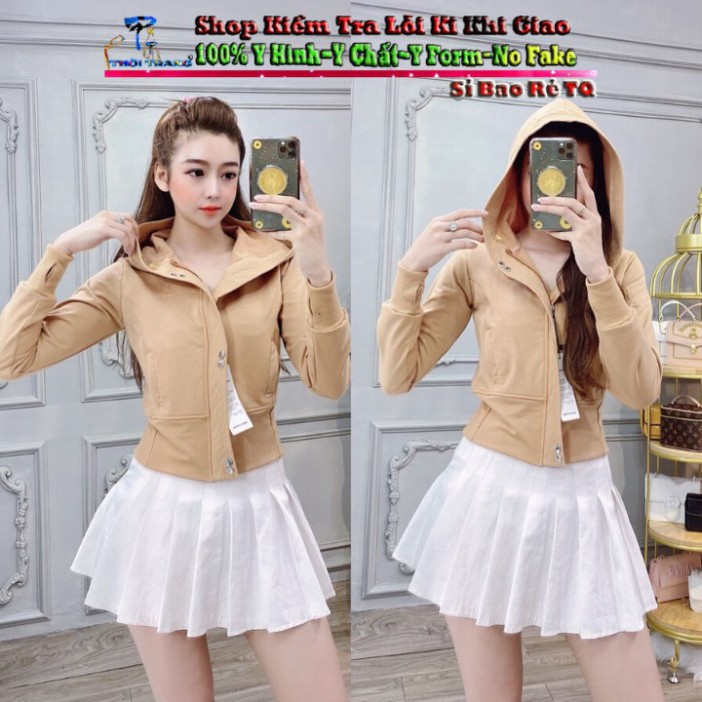 Áo Khoác Nữ Form Lửng Thun Cotton Cao Cấp Có Nón Mẫu Mới Hót 2020-Hàng Có Sẵn [GIÁ SỈ] | BigBuy360 - bigbuy360.vn