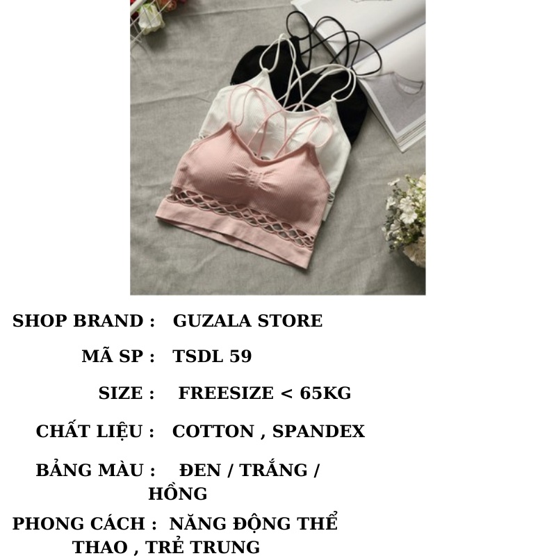 Áo Bra Dây Đan Chéo Có Đệm Nâng Ngực Chất Cotton Co Giãn Thoáng Mát Dễ Phối Đồ Siêu Hót  _ TSDL59