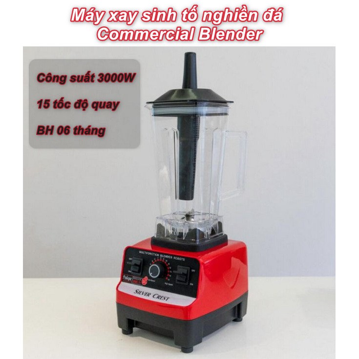 Máy xay sinh tố nghiền đá Commercial Blender ✔️ Công suất 3000W , dung tích 2L , 15 tốc độ quay ✔️ Home and Garden