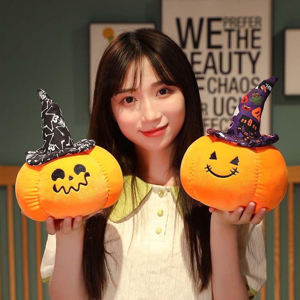 Gối Nhồi Bông Hình Bí Ngô Hoạt Hình Trang Trí Halloween