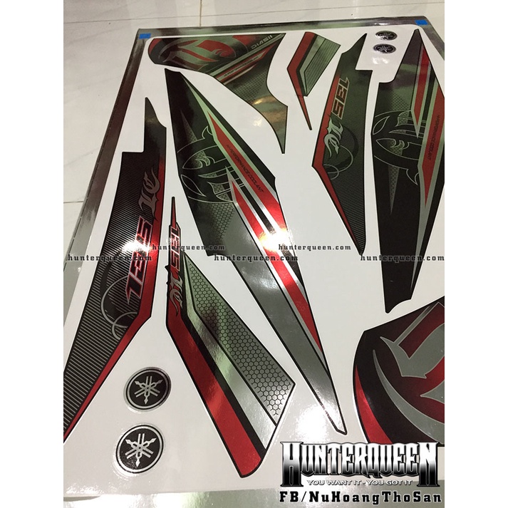 Tem rời dán xe Exiter 135 đen (2011-2014). LC chất liệu crom cao cấp