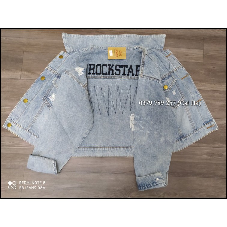 Áo khoác jean nữ BB cao cấp form dưới 58Kg Rockstar 2 BB68