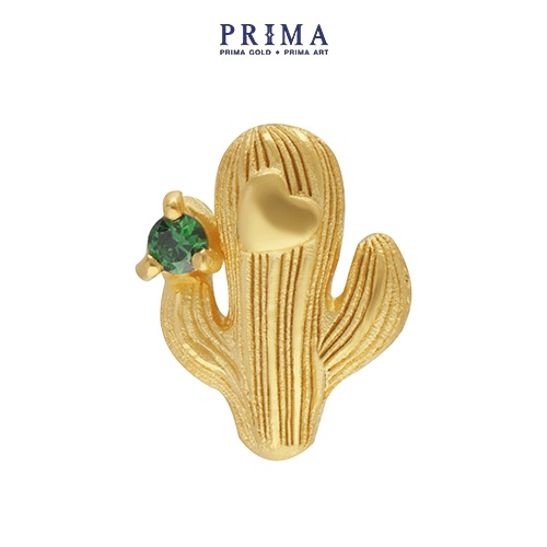 PRIMA Bông Tai Vàng 24K - Đính đá Tsavorite - BST Mono Chic - Cây Xương Rồng (1 chiếc) - 165E0856