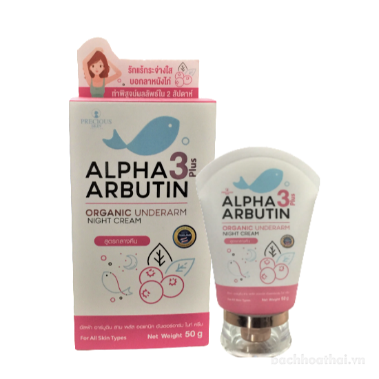 Tuýp 50g Kem ṫhâm ņách Alpha Arbutin 3 plus Organic Underarm Night Cream Thái Lan