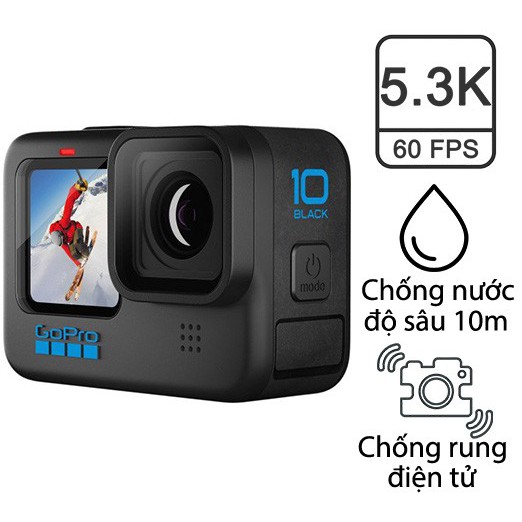 [Mã 11ELSALE hoàn 7% đơn 300K] Máy quay Gopro Hero 10 Black - Hàng chính hãng FPT | BigBuy360 - bigbuy360.vn