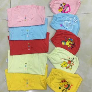 Set 5 bộ cotton cho bé gái