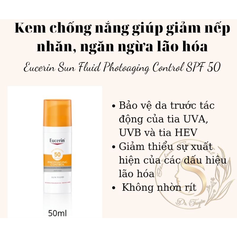 Kem chống nắng SPF50 giúp ngăn ngừa lão hóa Eucerin Photoaging Control 50ml