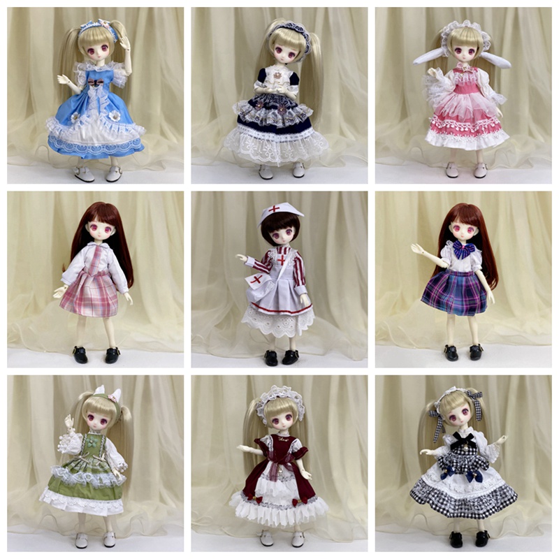 Bộ Đầm Đồng Phục Y Tá Dành Cho Búp Bê BJD 30cm Tỉ Lệ 1/6