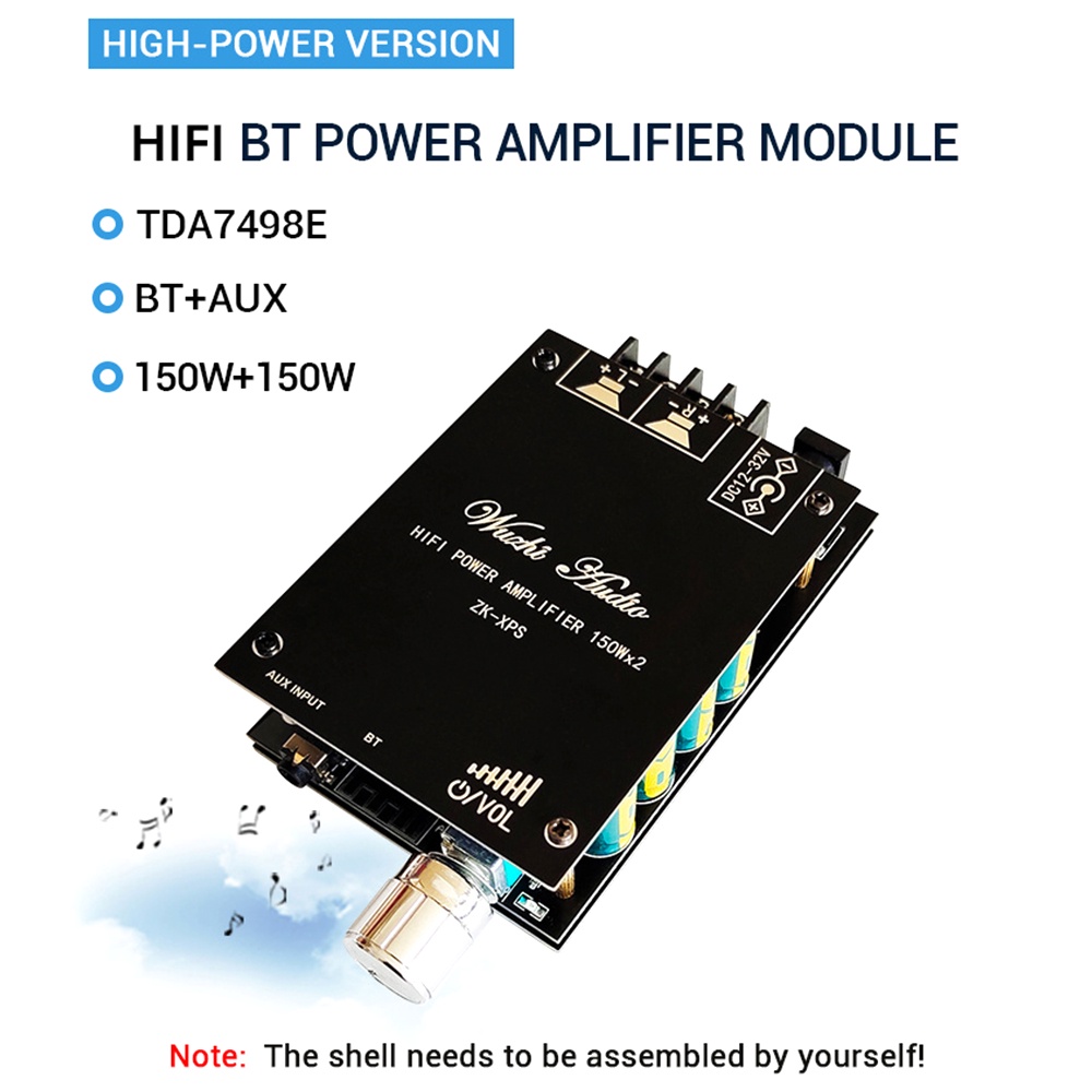DIYMORE Mô đun bảng mạch khuếch đại công suất âm thanh bluetooth 2.0 ZK-XPS TDA7498E 150WX2