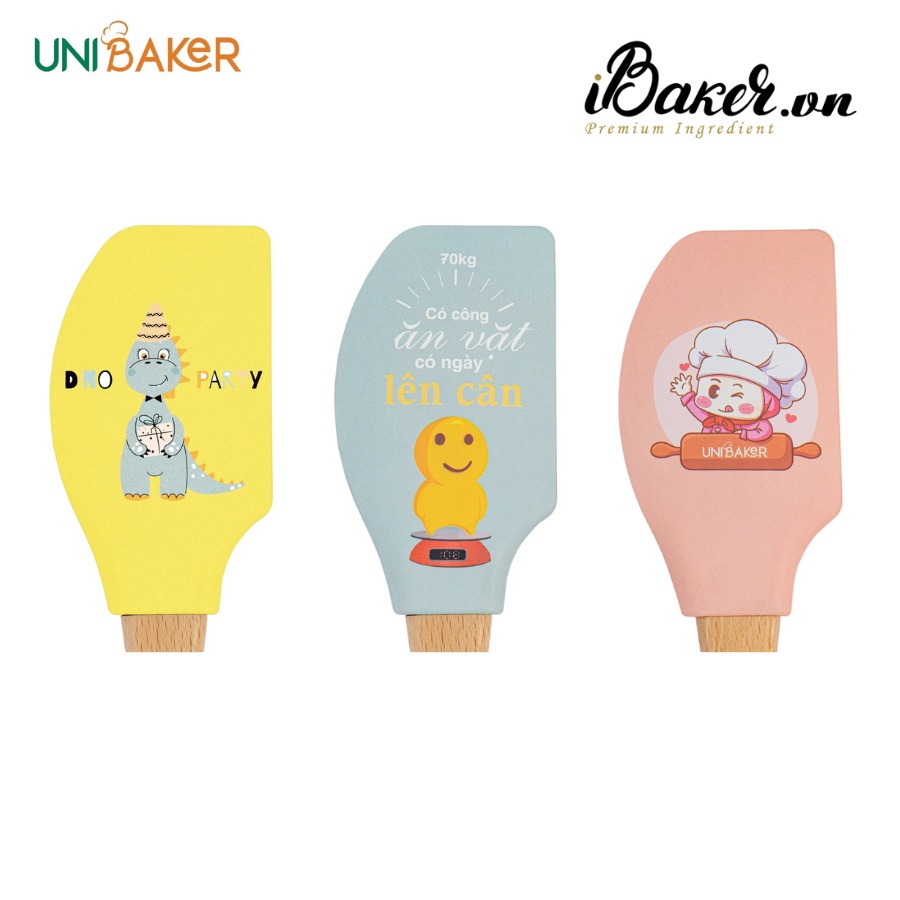 Vét silicon/ Phới dẹt cao cấp cán gỗ Unibaker
