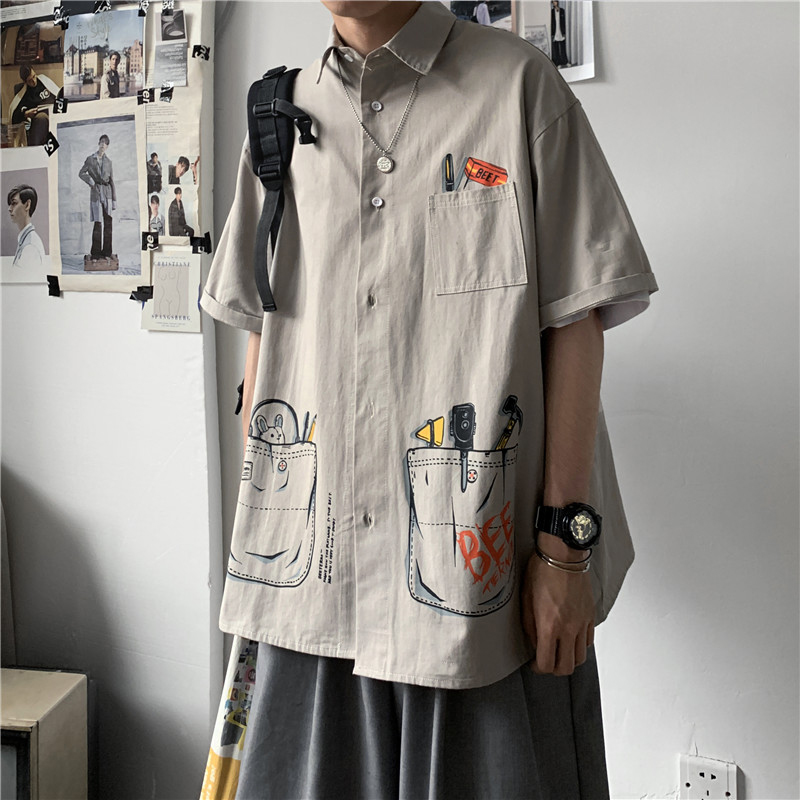 Áo sơ mi ngắn tay phong cách trẻ trung cá tính cho nam | BigBuy360 - bigbuy360.vn