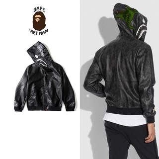 [ODER + FREESHIP] Áo Hoodie Jacket Bape Shark x T Rex fullzip, chất liệu Da màu đen, Oder 15 ngày hàng về  Bape Việt Nam