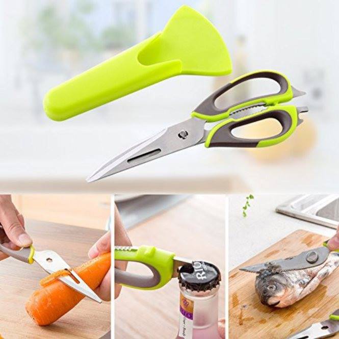 Kéo cắt đa năng (cắt xương,đánh vẩy cá, thay giao gọt,mở bia, khui hộp,tách quả )