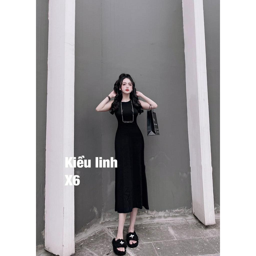 đầm ba lỗ dáng dài xòe nhẹ chất thun gân đẹp xịnnn