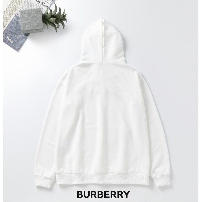 Áo hoodie cotton in chữ Burberry thời trang cho nam và nữ