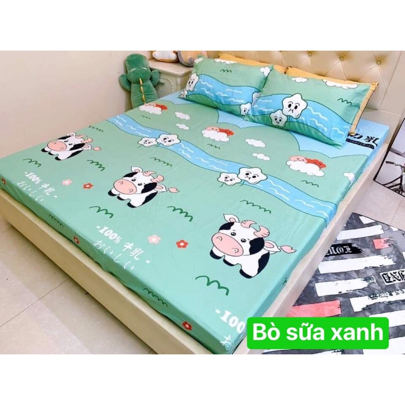 BỘ GA GỐI COTTON SIÊU XINH GỒM 1 GA + 2 VỎ GỐI