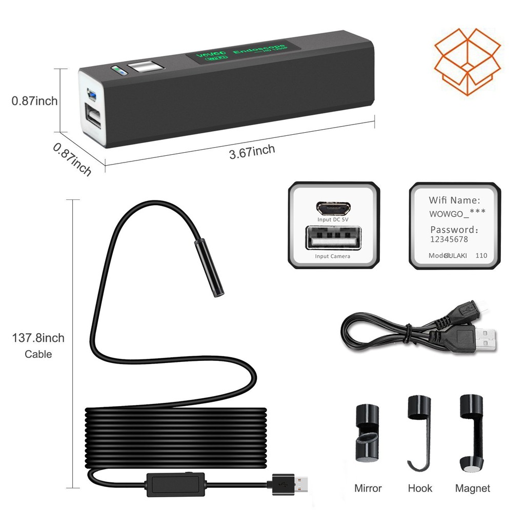 Camera nội soi wifi không dây cho điện thoại Android, iOS và máy tính